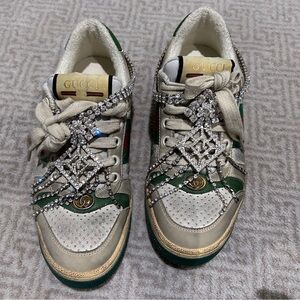 Gucci Crystal detachable Sneakers.